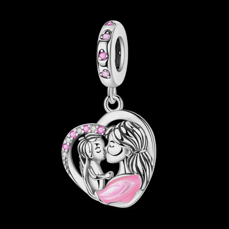 925 Sterling Zilveren Bedel 'Mom Love' - Perfect Cadeau voor Moederdag en Verjaardag