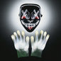 Verlicht LED Neon Purge Masker met Fiber Optic Handschoenen - Halloween & Feest