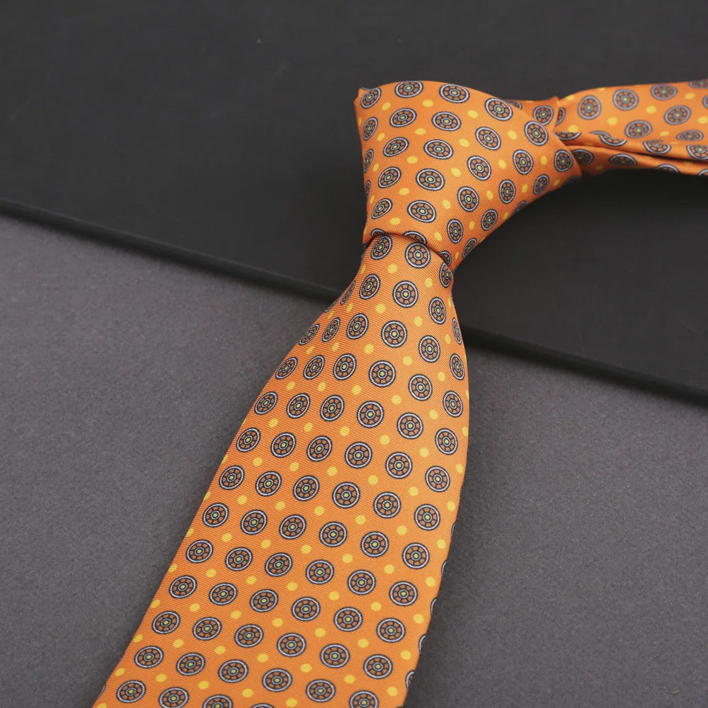 Klassieke Heren Strikdas - Imitatie Zijde met Polka Dot & Bloemendessin