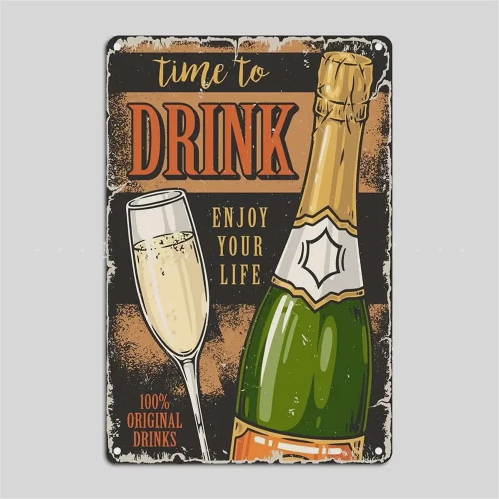 Retro Metal Bier Merk Poster - Decoratie voor Man Cave, Bar & Club