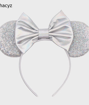 Chique Sequin Mickey Oortjes Diadeem met Strik - Feestelijk Haaraccessoire voor Kinderen & Dames