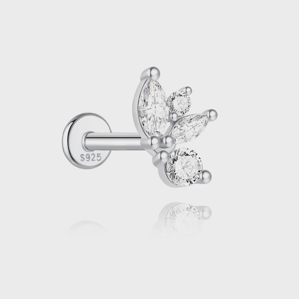 925 Sterling Zilveren Kolibrie Oorbellen Dames - 18K Goudkleurig Platte Achterkant Studs