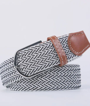 Unisex Gevlochten Elastische Riem met Pin Gesp - 107-130cm