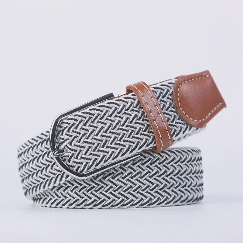 Unisex Gevlochten Elastische Riem met Pin Gesp - 107-130cm