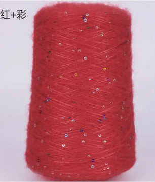 Zacht Pluche Mohair Garen met Pailletten - Kleurrijk Brei-, Haak- en Naaigaren (520g)