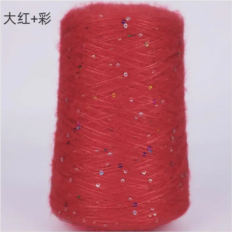 Zacht Pluche Mohair Garen met Pailletten - Kleurrijk Brei-, Haak- en Naaigaren (520g)