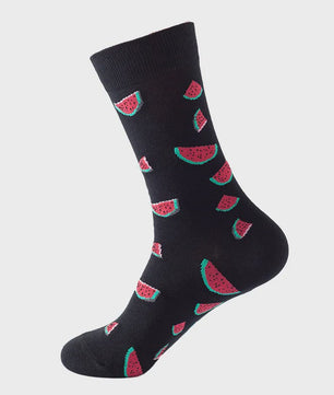 Unisex Katoenen Sokken met Vrolijke Fruit, Dieren & Kunst Prints - Hip Hop & Skateboard Stijl