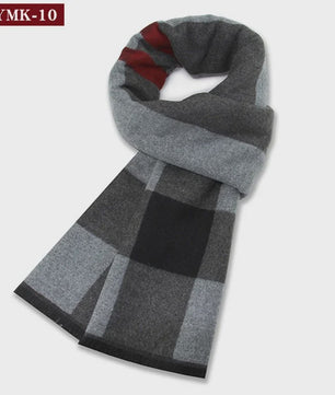 Luxe Heren Sjaal - Warme Wol & Kasjmier - Winter Ruitpatroon