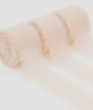 Handgemaakte Satijn Chiffon Lint Set - 3 Rollen van 5m met Rafeleffect voor Bruiloft, Cadeau & DIY Decoratie