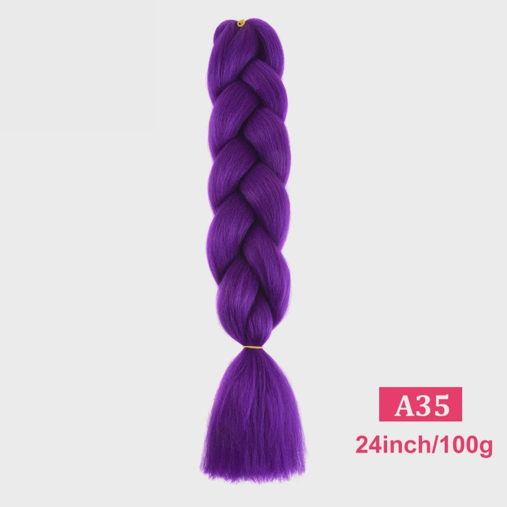 24 Inch Jumbo Braids Haarverlenging - Synthetisch Vlecht Haar in Kleurrijke Tinten