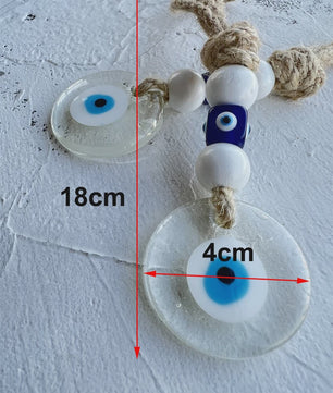 Blauw Turks Oog Hanger met Touw - Decoratie voor Auto, Muur & Huis