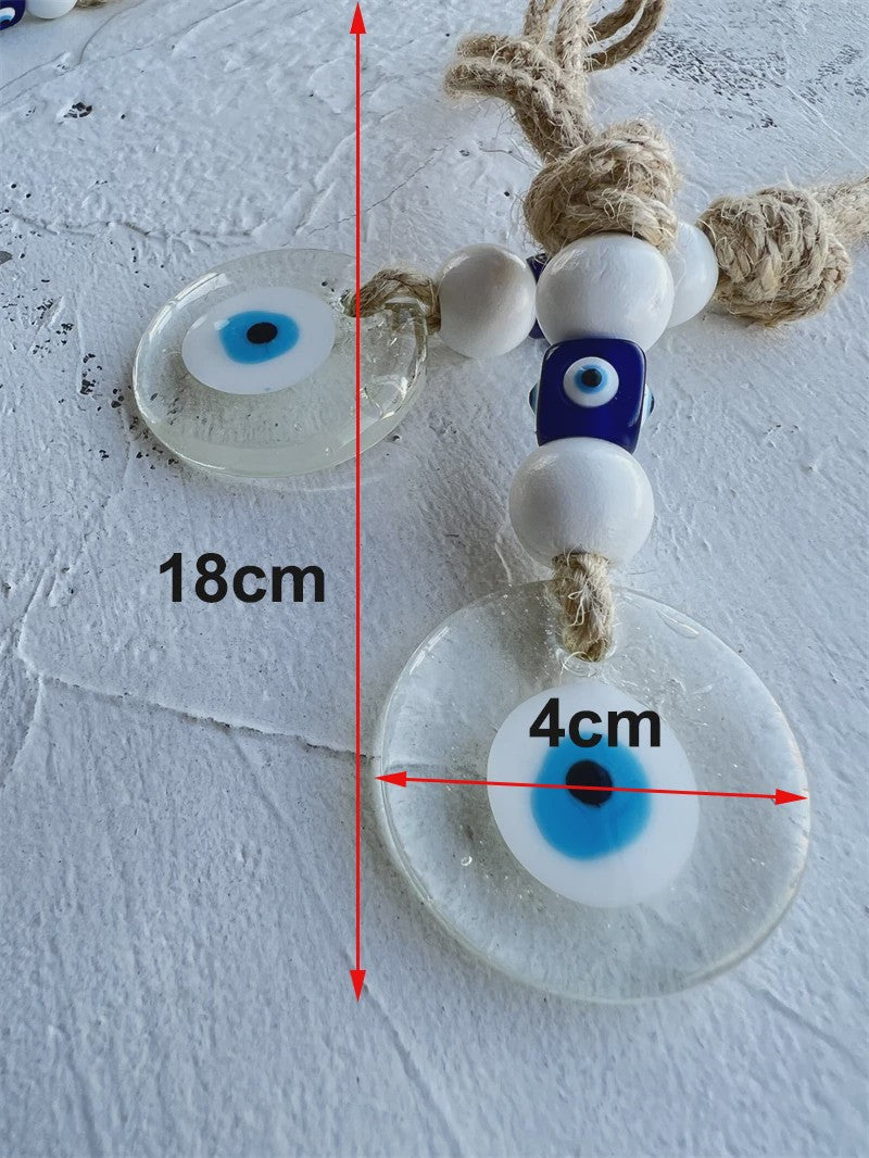 Blauw Turks Oog Hanger met Touw - Decoratie voor Auto, Muur & Huis