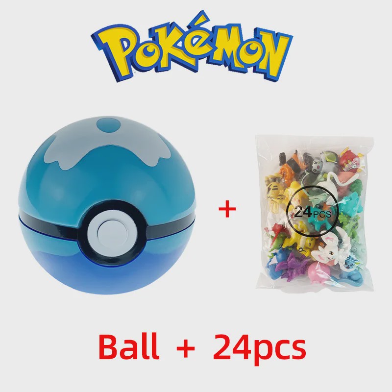 Set van 24 Pokemon Figuren - Diverse Stijlen, 2-3cm - Pikachu, Pokeball & Meer - Leuk Cadeau