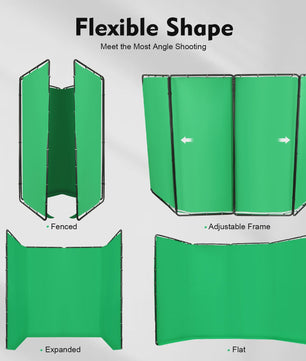 Opvouwbaar Green Screen Achtergrondstandaard 4x2.4m met Draagtas voor Livestreaming & Chroma Key