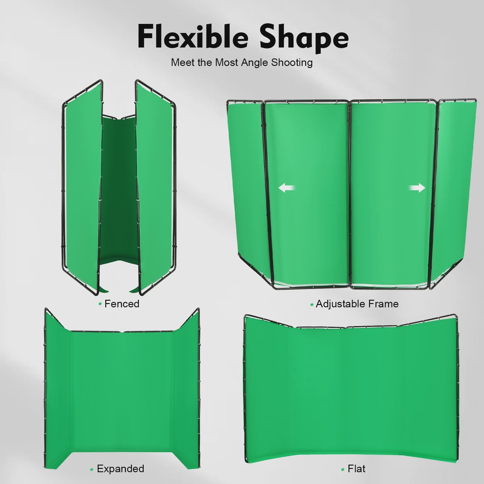 Opvouwbaar Green Screen Achtergrondstandaard 4x2.4m met Draagtas voor Livestreaming & Chroma Key