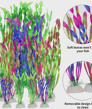 Set van 10 Kunststof Aquariumplanten - Levendige Decoratie voor Vistank