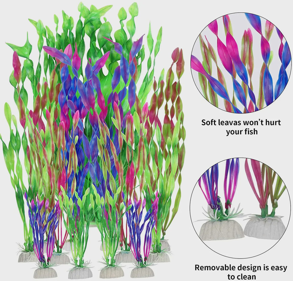 Set van 10 Kunststof Aquariumplanten - Levendige Decoratie voor Vistank