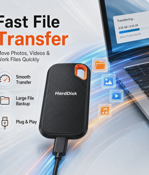 Compacte Externe SSD 1TB/2TB - Draagbare Opslag met USB 3.1 Type-C voor Laptop, MacOS & Telefoon