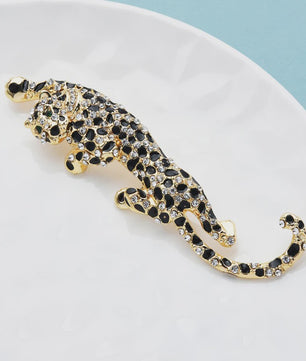 Luxe Leopard Broche met Kristallen - Dames & Heren