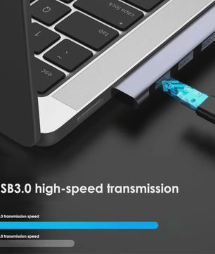 4-Poorts USB-C Hub met PD 60W: USB 3.0, 2.0 & OTG voor MacBook/Tablet