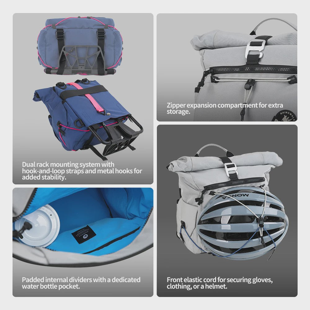 Rhinowalk Vouwfiets Tas 17L Quick-Release Stuur- of Mandtas met Ondersteuningsplaat