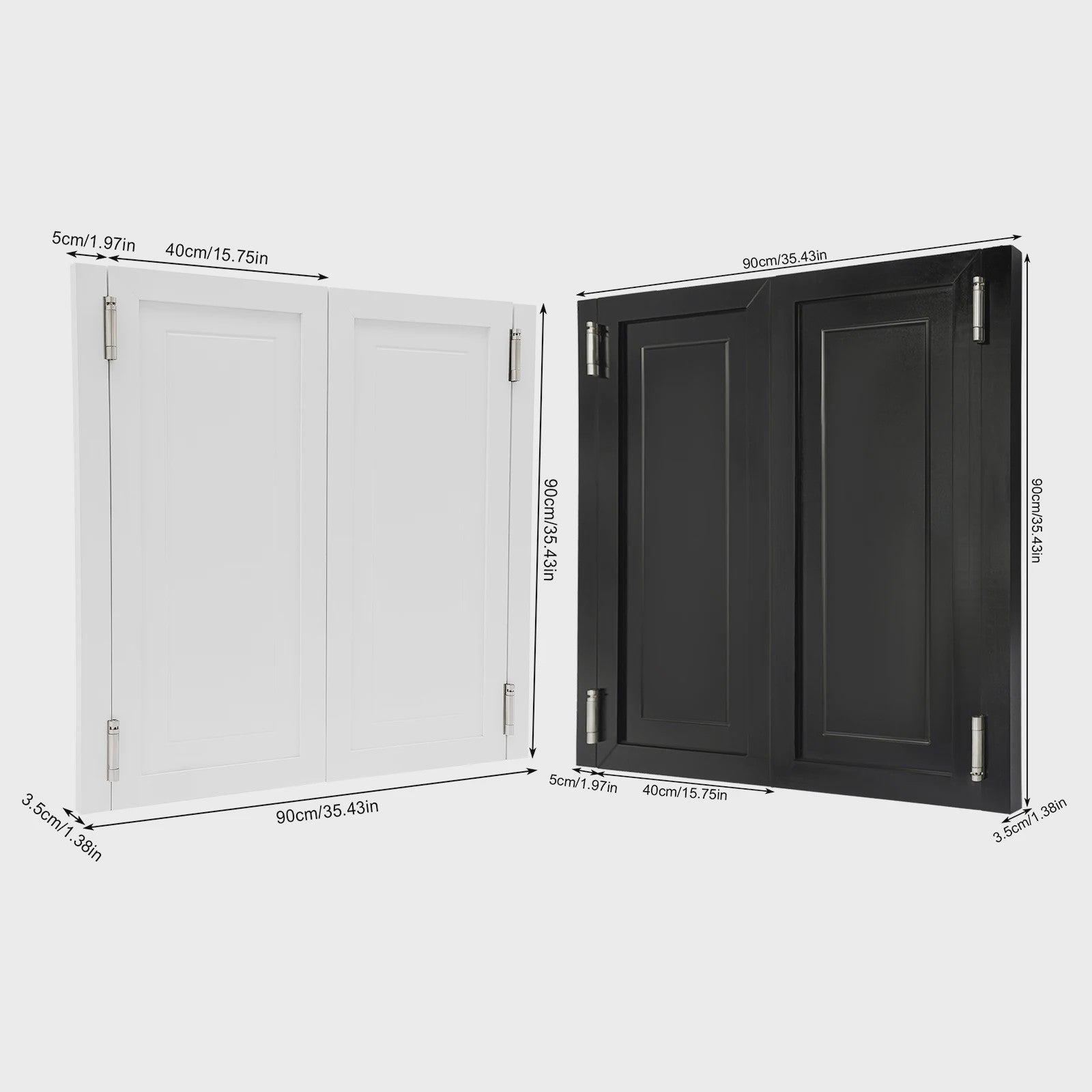 Houten Dubbele Scharnierdeuren 90x40cm - Zwaaiend voor Corridors & Trappen