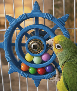 Roei/Stuurwiel Vogel Speelgoed Spinner met Kleurrijke Kralen - Plezier & Beweging voor Papegaaien