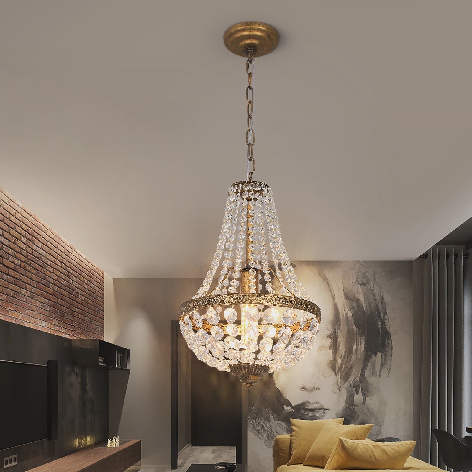Luxe Kristallen Kroonluchter Hanglamp - Retro Design voor Woonkamer & Eetkamer