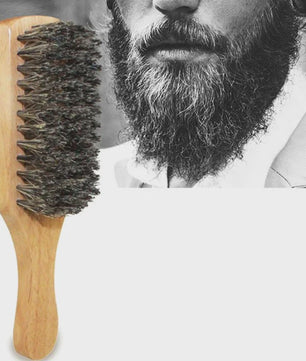 Herborst Borstel voor Mannen - Natuurlijke Houten Golfborstel voor Haar & Baard Styling