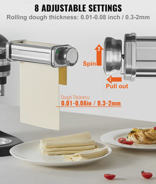 Pastaroller Opzetstuk voor KitchenAid Stand Mixer - Roestvrij Staal, Maak Zelf Verse Pasta