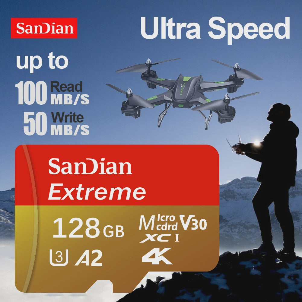 SanDian Extreme Micro SD Kaart - Hoge Snelheid UHS-I U3 V30 A2 - 32GB tot 512GB