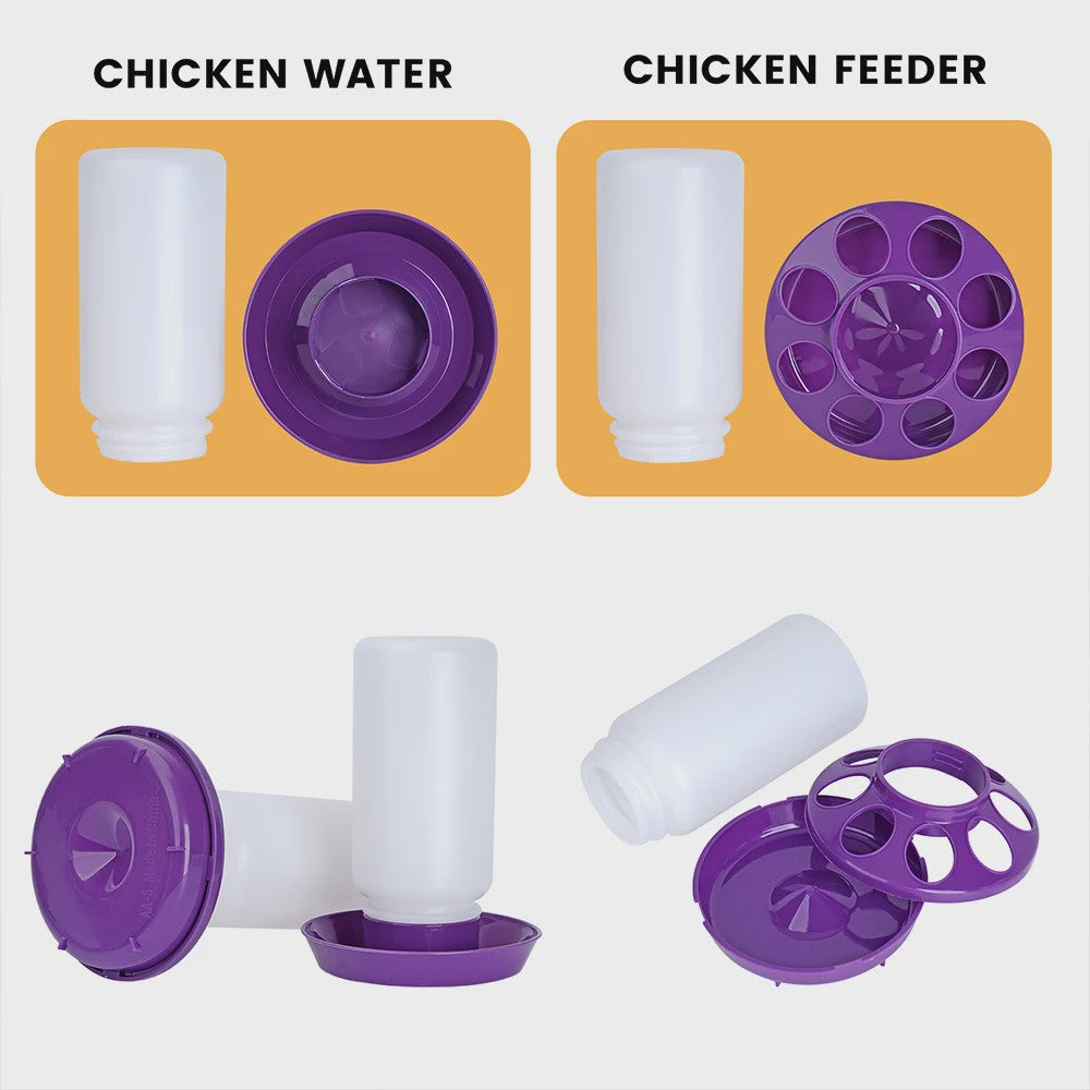 Automatische 1L Kippenvoerbak en Waterdispenser voor Kuikens en Vogels