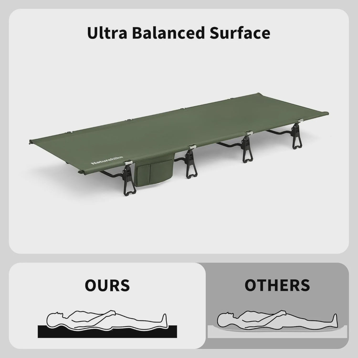 Naturehike Opvouwbaar Campingbed 75cm Breed - Ultralicht en Compact voor Outdoor Avonturen