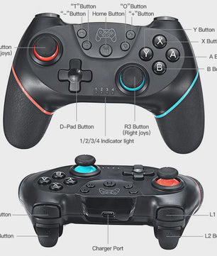 Draadloze Bluetooth Game Controller voor Nintendo Switch, OLED, Lite & PC - Gamepad Joystick