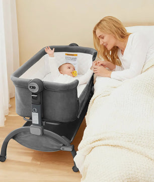 3-in-1 Baby Wieg & Co-Sleeper met Klamboe - Verstelbaar & Draagbaar