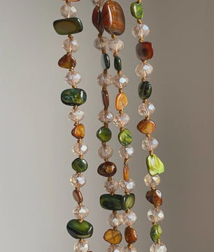 Luxe Dubbellaagse Schelp & Kristal Ketting - Bohemian Seaside Stijl