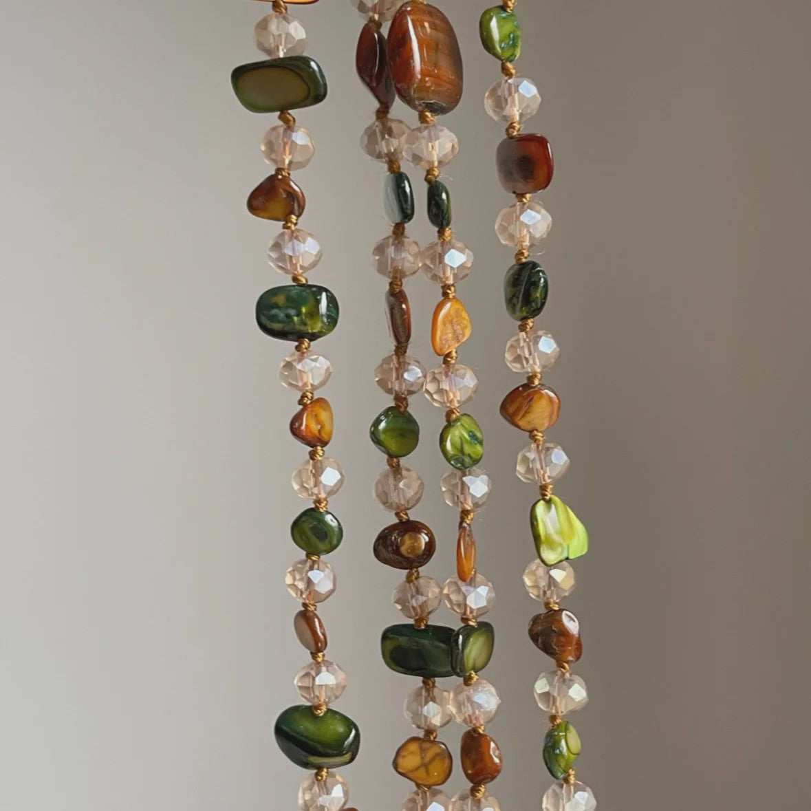 Luxe Dubbellaagse Schelp & Kristal Ketting - Bohemian Seaside Stijl