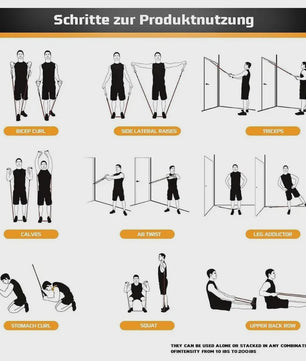 Professionele Weerstandsbanden Set (20-200 LBS) voor Krachttraining Thuis, Gym & Fitness