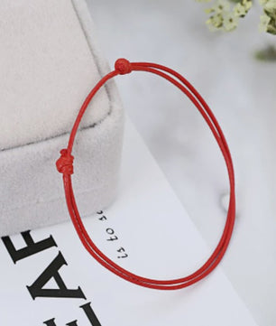 Verstelbaar Zwart Rood Touw Enkelbandje - Zomerse Barefoot Armband voor Dames & Heren