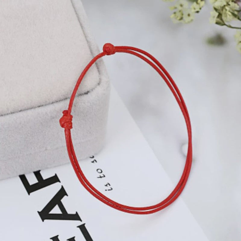 Verstelbaar Zwart Rood Touw Enkelbandje - Zomerse Barefoot Armband voor Dames & Heren