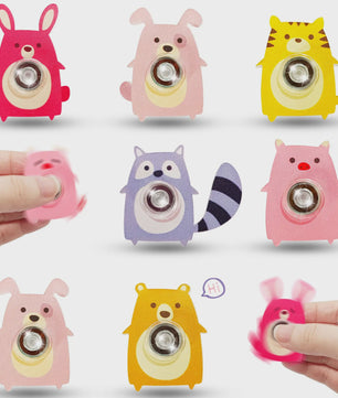 Set van 6 Leuke Dieren Fidget Spinners - Vingertop Gyro Speelgoed voor Stressverlichting & Feestjes
