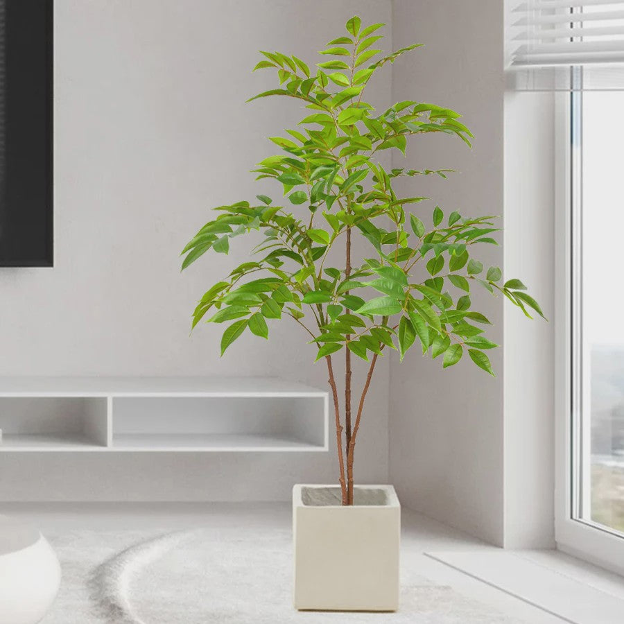 Grote Kunstplant Ficus Boom - 76-140cm - Realistische Kunst Banyan Plant met Groene Bladeren voor Huis en Tuin Decoratie