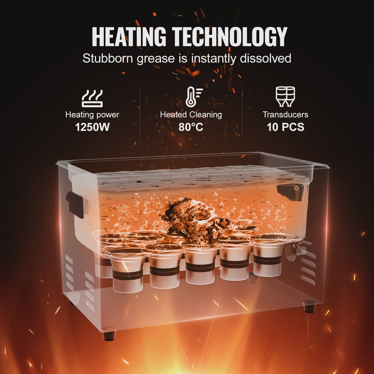 30L Digitale Ultrasone Reiniger met Ontgassing en Zachte Modus - Sieraden & Glas