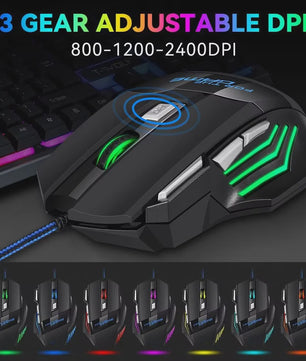 Ergonomische Gaming Muis met RGB Verlichting - 7 Knoppen, Bedraad, Plug & Play