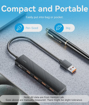 Vention 5-Poorts USB 3.2 Gen2 Hub met 10Gbps Snelheid - USB-A & Type-C Multiport Adapter