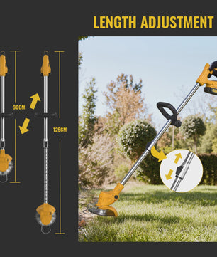 Accu Grastrimmer CONENTOOL 21V - 1500W Krachtige Bosmaaier met Telescoopsteel & 2 Batterijen