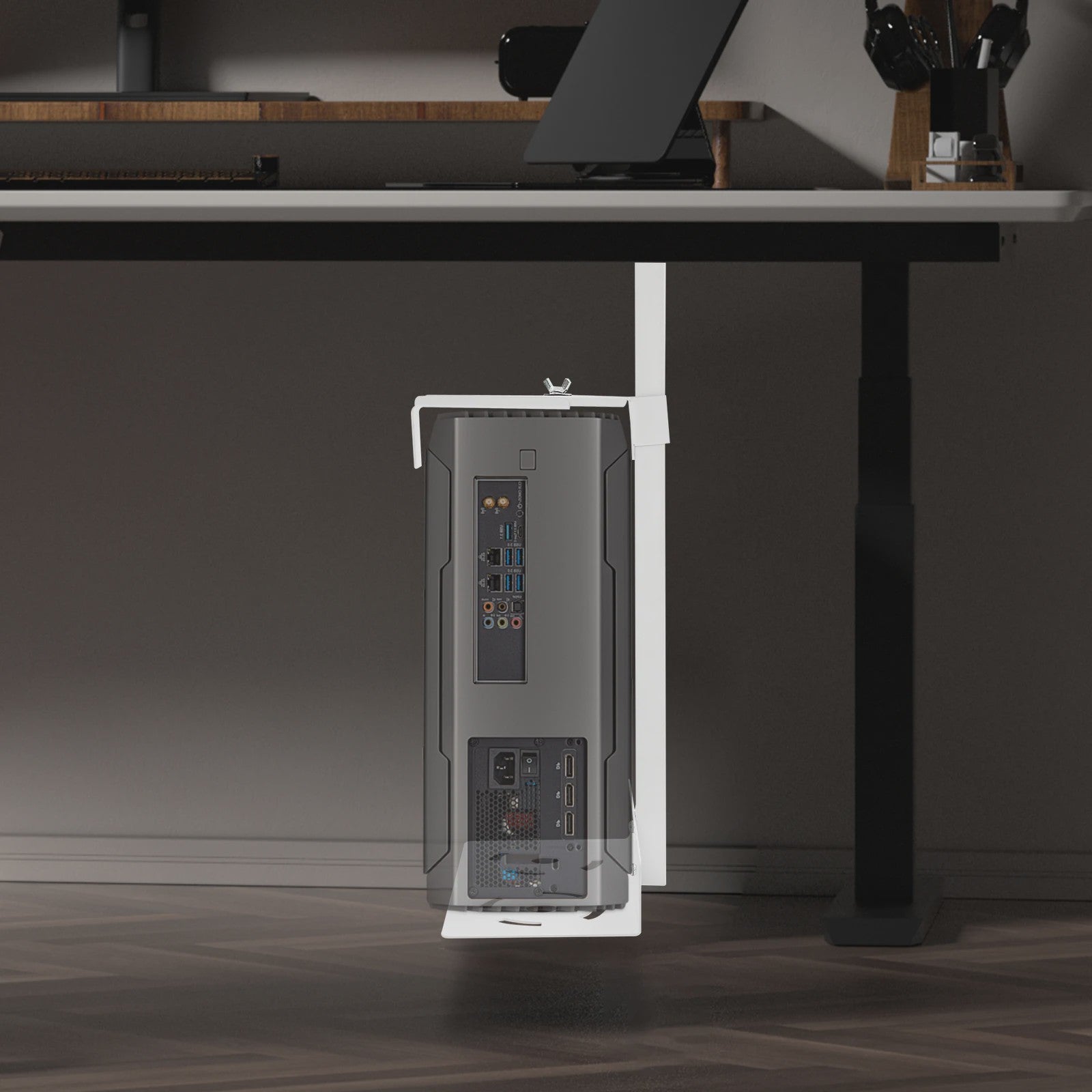 Verstelbare Computer Case Houder voor Onder het Bureau - PC Toren Beugel