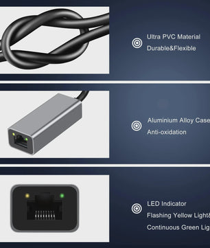 Gigabit Ethernet Adapter: USB-C & USB-A naar RJ45 (1000Mbps)