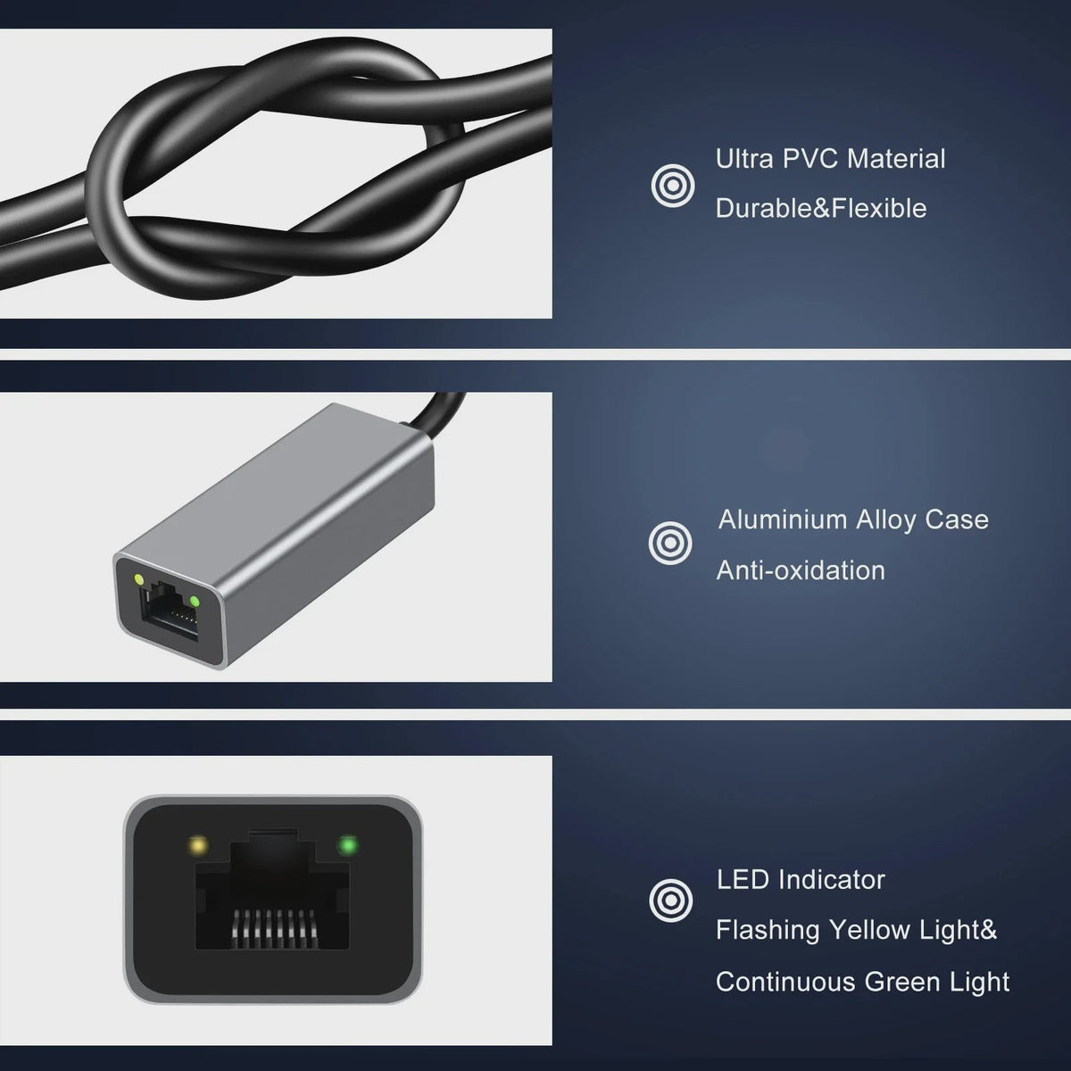 Gigabit Ethernet Adapter: USB-C & USB-A naar RJ45 (1000Mbps)
