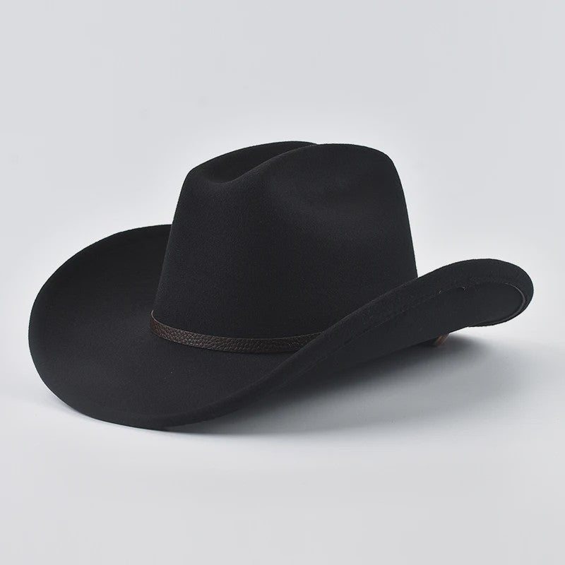 Uniseks Vintage Western Cowboyhoed met Leren Band - Stijlvolle Hoed voor Heren en Dames
